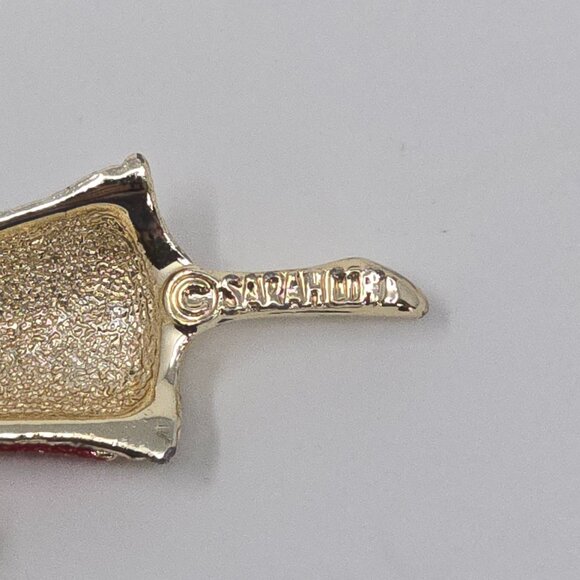 Vintage Sarah Coventry Scarecrow Brooch Enamel Gold Tone Patchwork Fall Pin - Picture 4 of 8